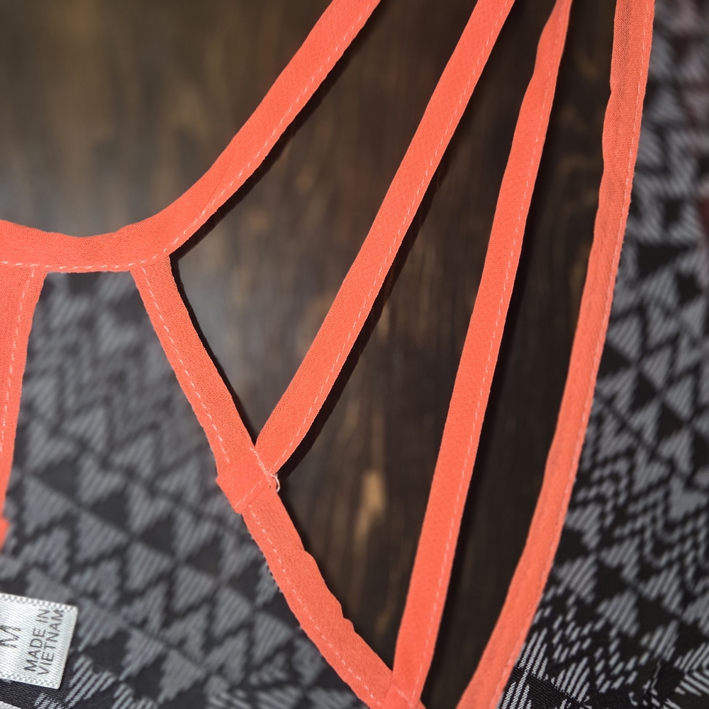 Society Girl Orange Strappy Top - Picture 4 of 5